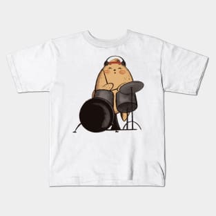 Cat Drummer Kids T-Shirt